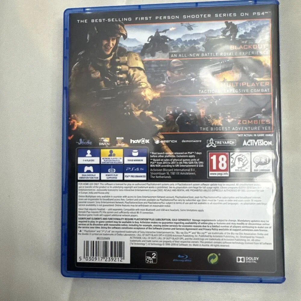 Call of Duty Black Ops 4 PS4 PlayStation 4 PAL Complete